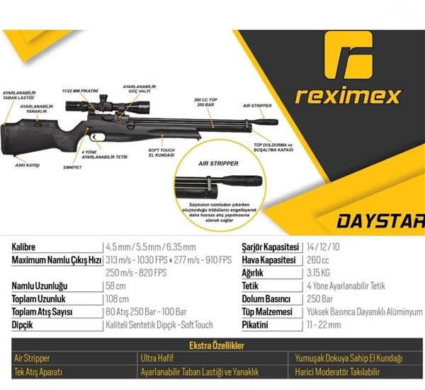 Reximex DAYSTAR PCP 5.5mm Havalı Tüfek